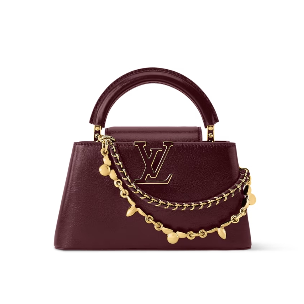 LOUIS VUITTON CAPUCINES EAST WEST MINI GRENAT RED 22CM M25473