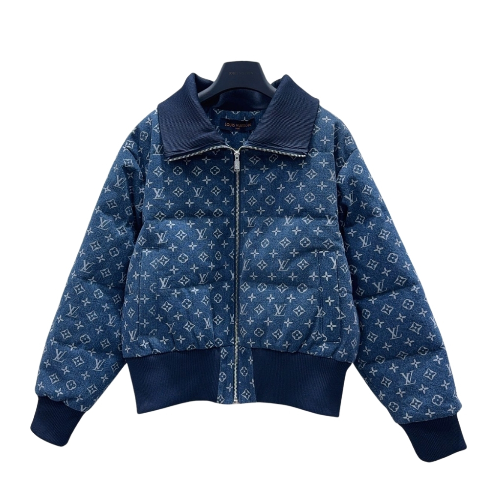LOUIS VUITTON MONOGRAM BLUE DENIM BOMBER JACKET