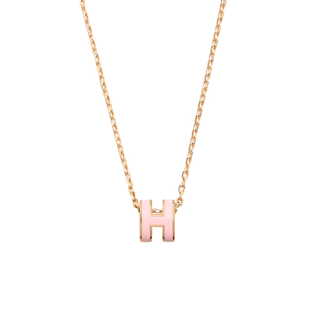 HERMES MINI POP H PENDANT LIGHT PINK AND GOLD H147992FOF2