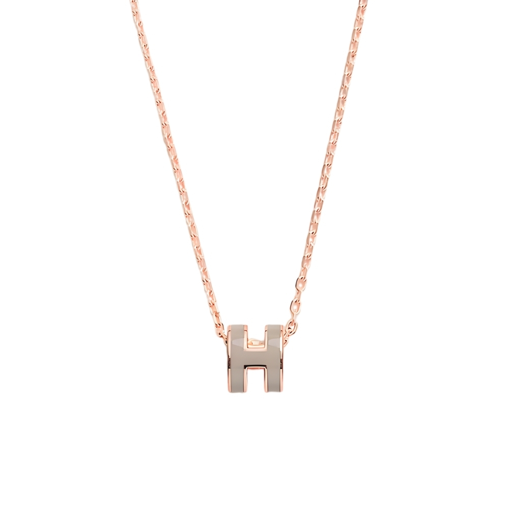 HERMES MINI POP H PENDANT GREY AND GOLD H147992FO55