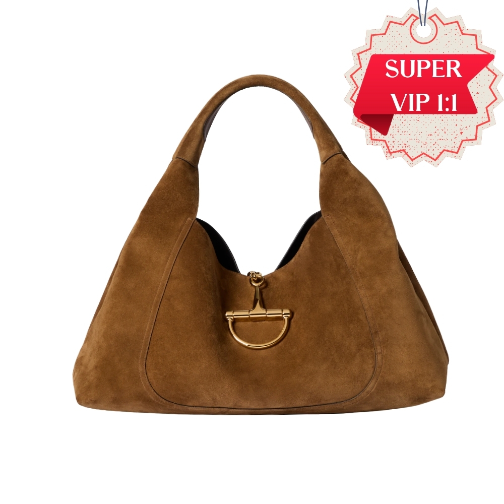 [SUPER VIP 1:1] GUCCI SOFTBIT MAXI SHOULDER BAG BROWN SUEDE 46CM ‎837466 AAFLB 2118
