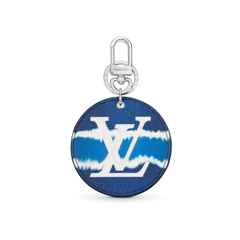 LOUIS VUITTON MONOGRAM ESCALE BAG CHARM KEY HOLDER BLUE AND WHITE 13CM M69272