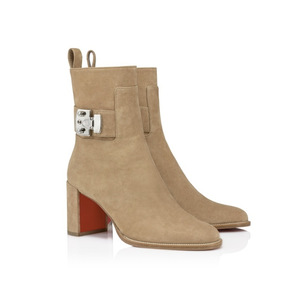 CHRISTIAN LOUBOUTIN BOOTY LOCK 70 BOOTS BEIGE 1250326F486