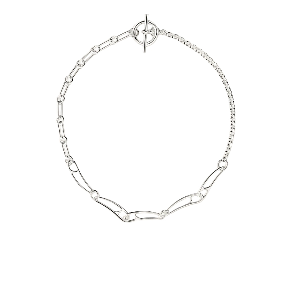 HERMES CHAINE DANCRE PUNK NECKLACE SILVER H121205B 00SH