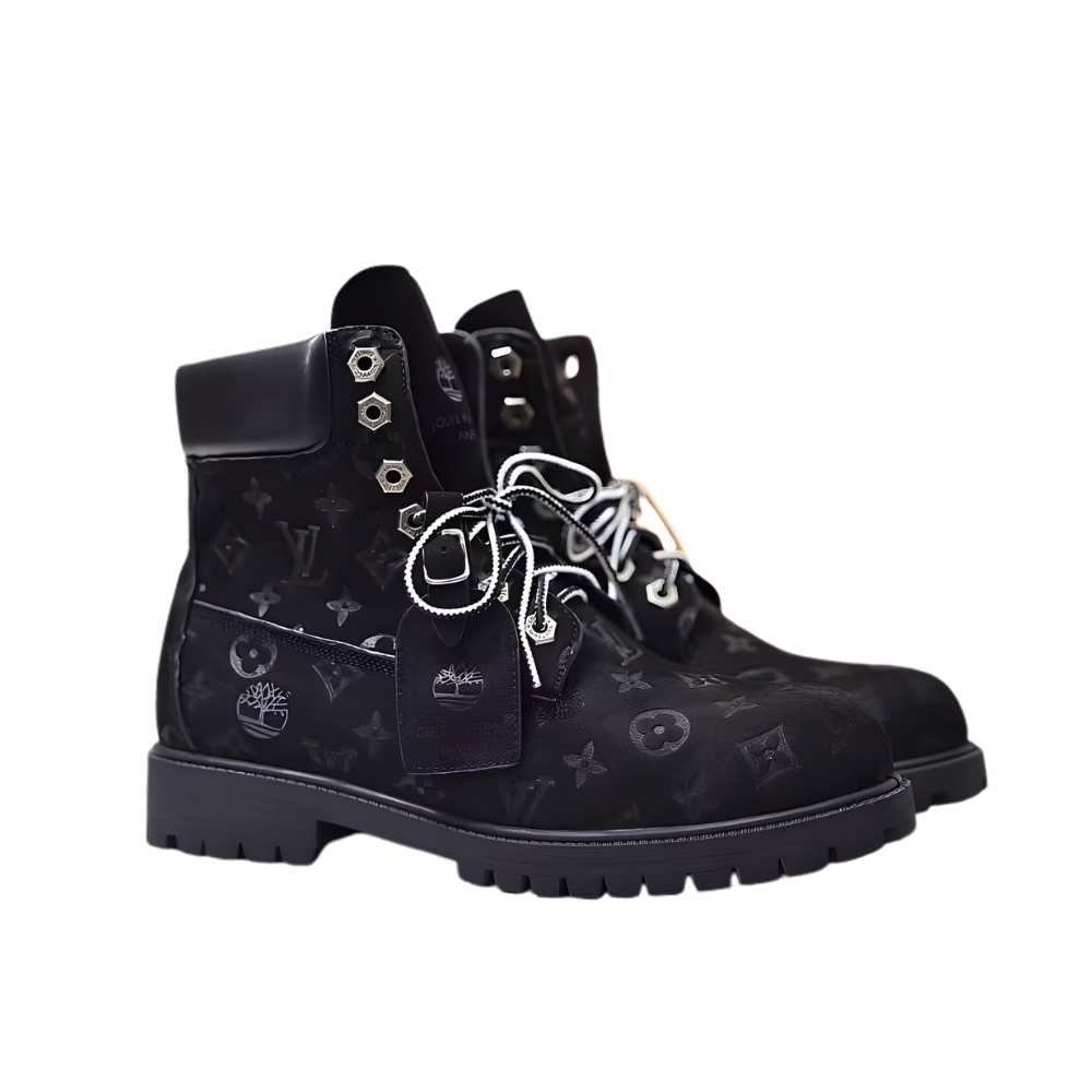 LOUIS VUITTON X TIMBERLAND 6 IN ANKLE BOOT BLACK 1AD73B