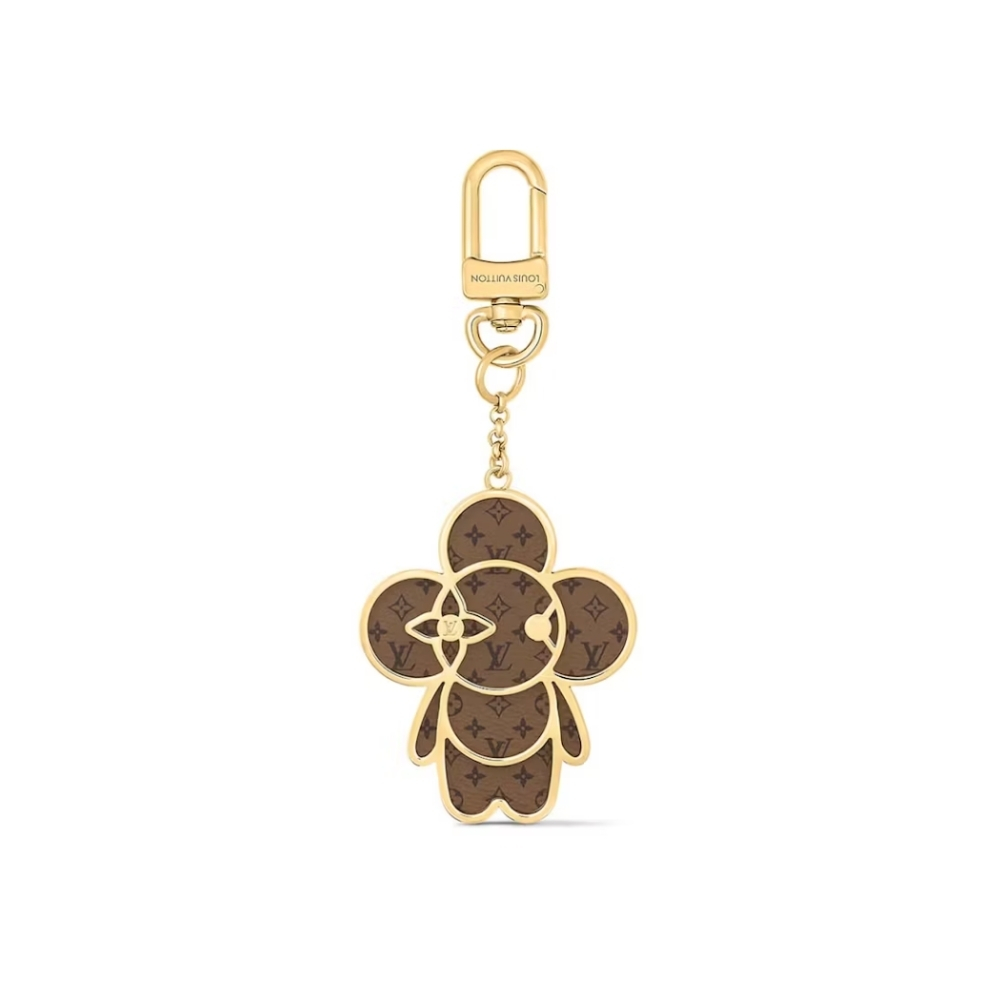 LOUIS VUITTON MONOGRAM VIVIENNE XMAS BAG CHARM KEY HOLDER GOLD M02210