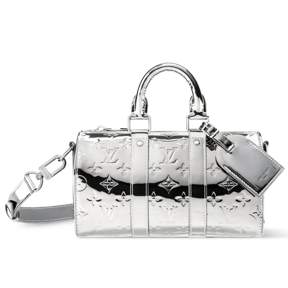 LOUIS VUITTON KEEPALL BANDOULIÈRE 25 SILVER 25CM