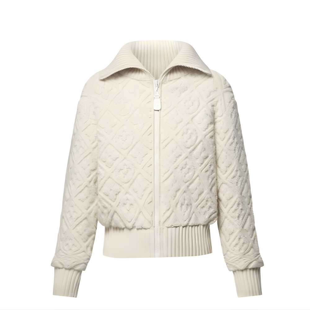 LOUIS VUITTON MONOGRAM TOWELING ZIP UP JACKET BEIGE 1AGCZU