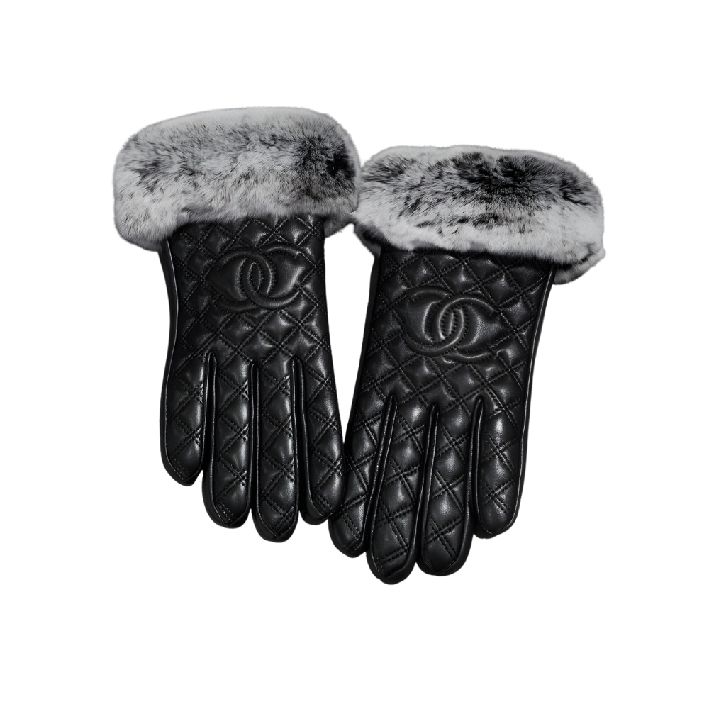 CHANEL CHANEL CLASSIC SHEARLING GLOVES BLACK