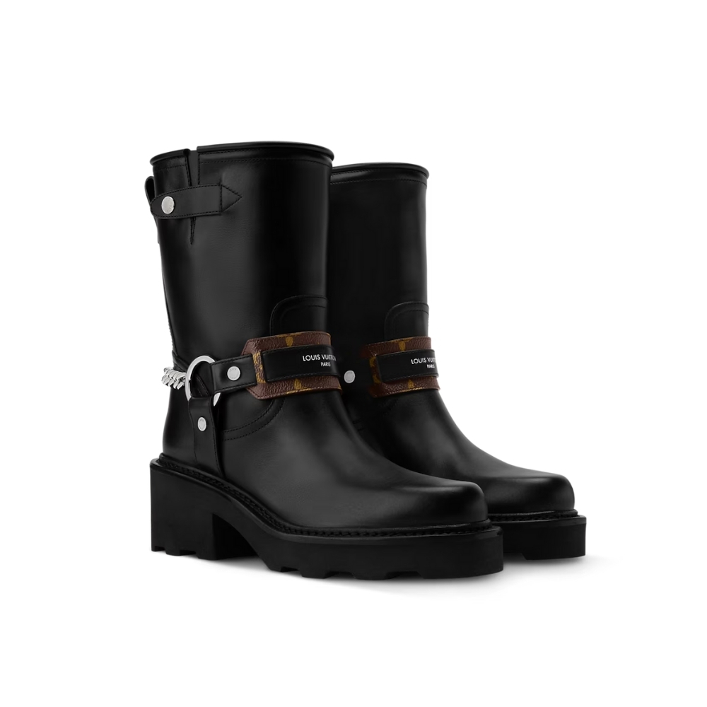 LOUIS VUITTON SILHOUETTE ANKLE BOOT BLACK 1AIBQR