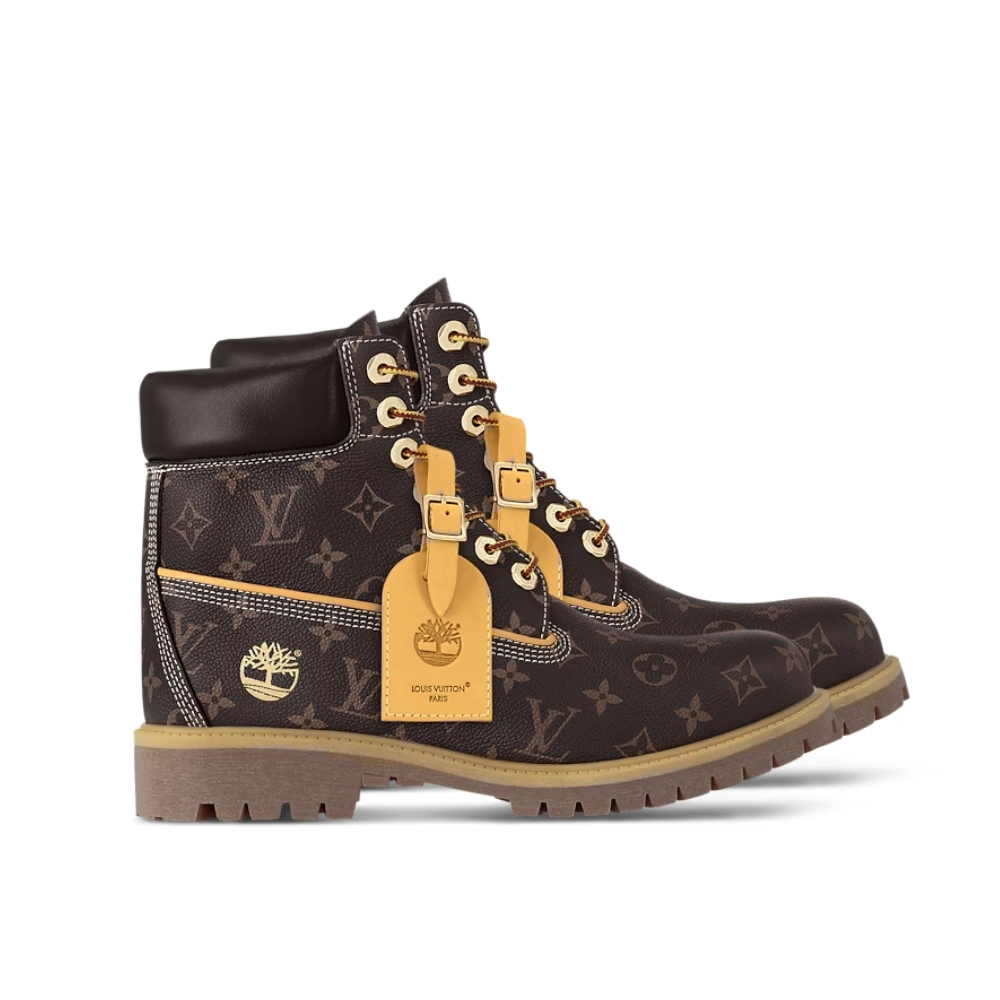 LOUIS VUITTON X TIMBERLAND 6 IN ANKLE BOOT EBENE 1AD74B