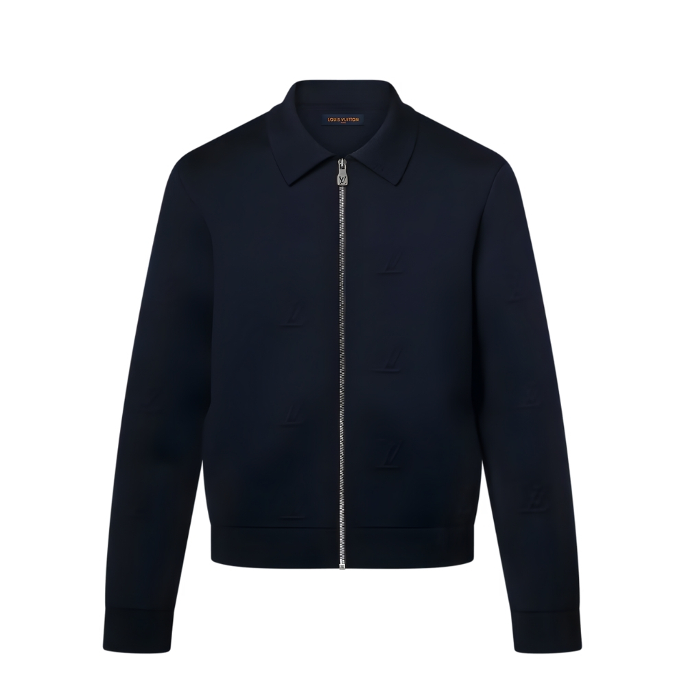 LOUIS VUITTON LV BLASON EMBOSSED ZIPPED BLOUSON DARK NIGHT BLUE 1AIIR1