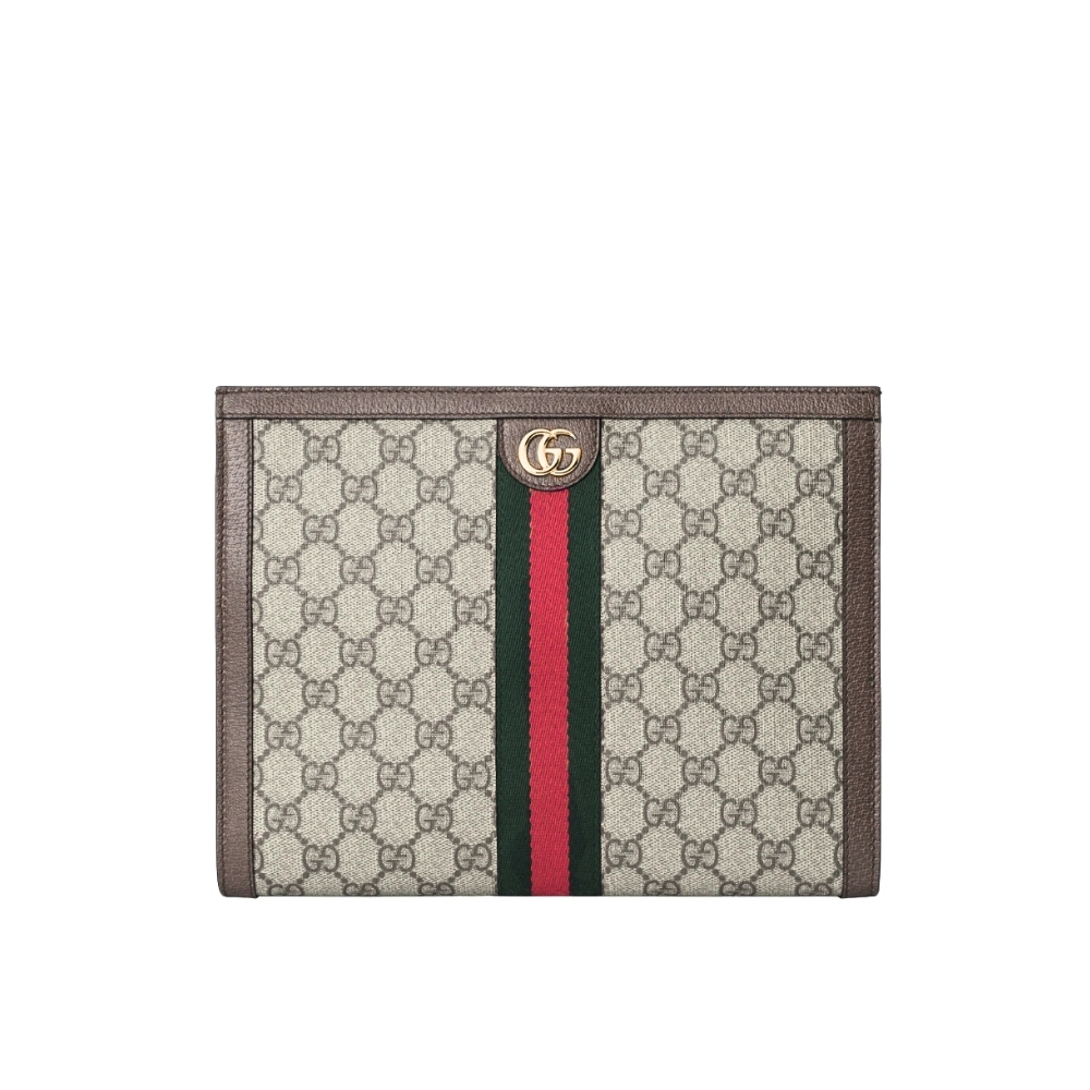 GUCCI OPHIDIA POUCH BEIGE GG SUPREME CANVAS 26CM 625549 96IWG 8745