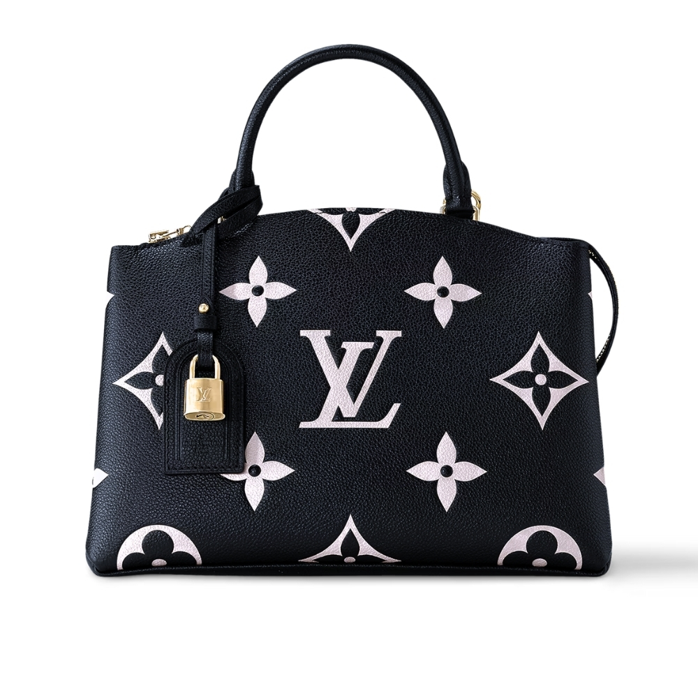 LOUIS VUITTON GRAND PALAIS BICOLOR MONOGRAM EMPREINTE BLACK AND BEIGE 34CM