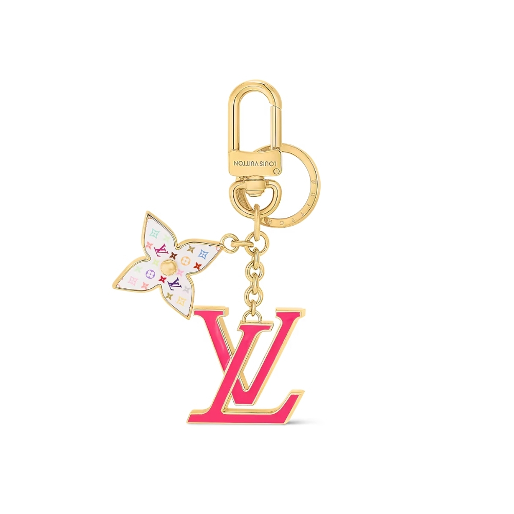 LOUIS VUITTON X MURAKAMI LV ICONIC MONOGRAM MULTICOLOR KEY HOLDER FUCHSIA M02466