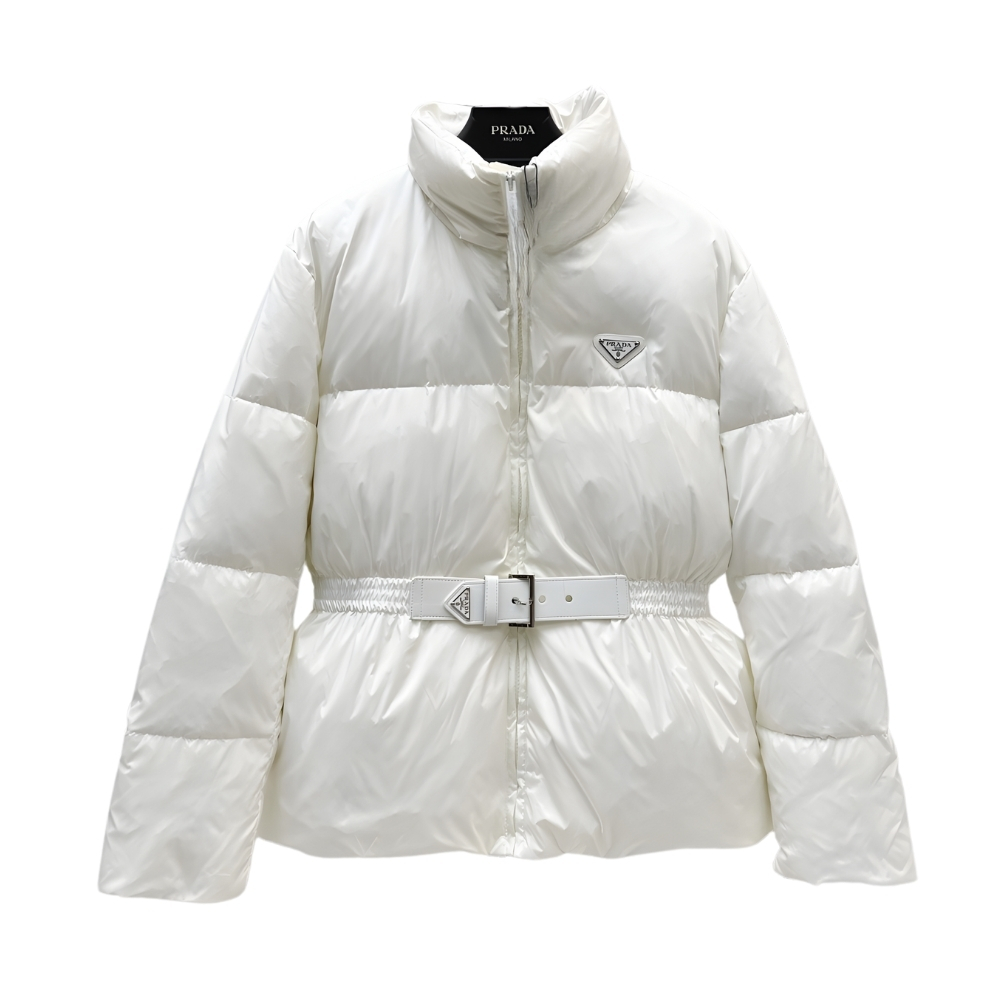 PRADA LODEN DOWN JACKET WHITE