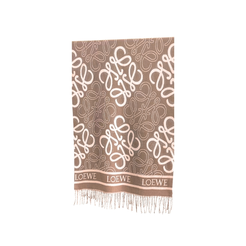 LOEWE ANAGRAM SCARF BEIGE 180CM