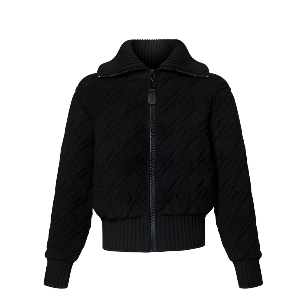 LOUIS VUITTON MONOGRAM TOWELING ZIP UP JACKET  BLACK 1AIQDV