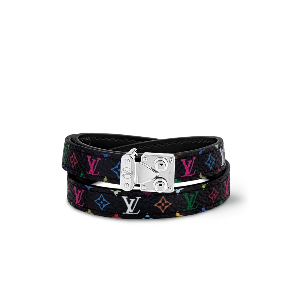 LOUIS VUITTON X MURAKAMI LV SIGNATURE BRACELET BLACK M8967E