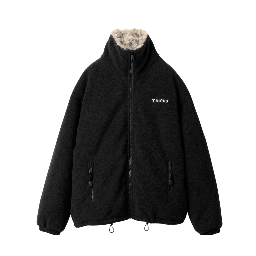 MIUMIU FLEECE DOWN JACKET BLACK ML1123 17OQ F0008 S OOO