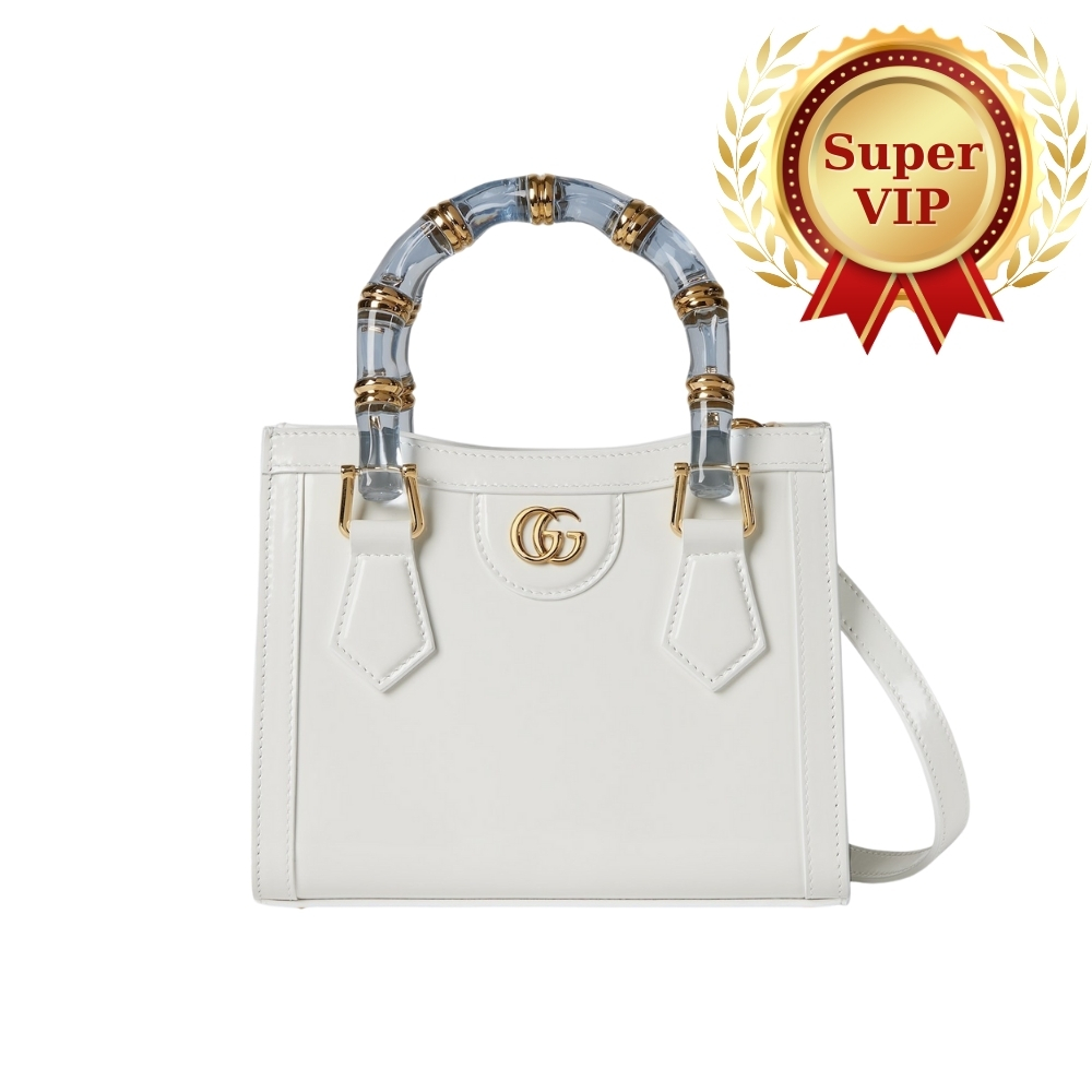 [SUPER VIP 1:1] GUCCI DIANA MINI TOTE BAG WHITE 20CM 832936 AAEVS 9014