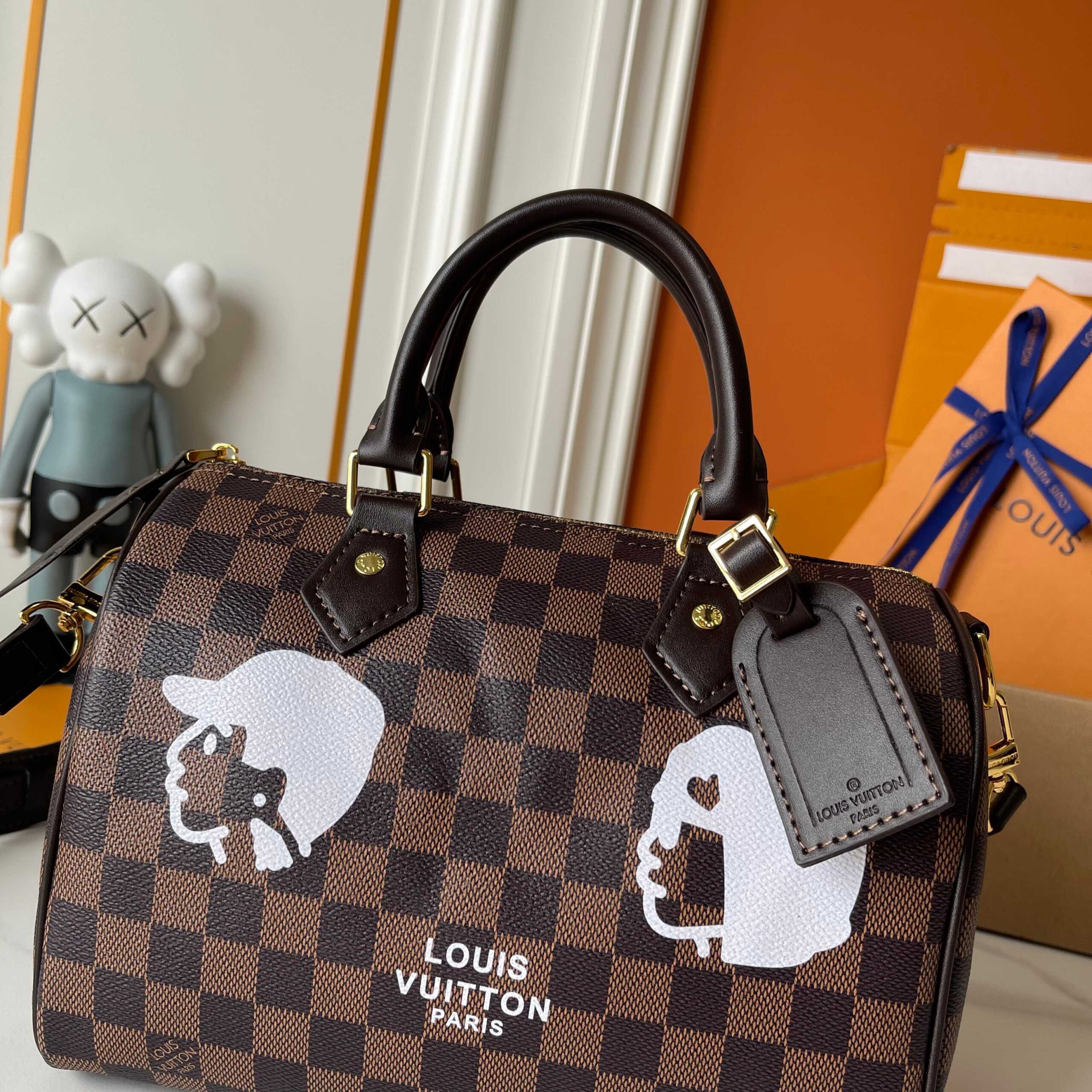 LOUIS VUITTON SPEEDY 25 BANDOULIÈRE DAMIER EBENE CANVAS BROWN 25CM N40772 - Image 7