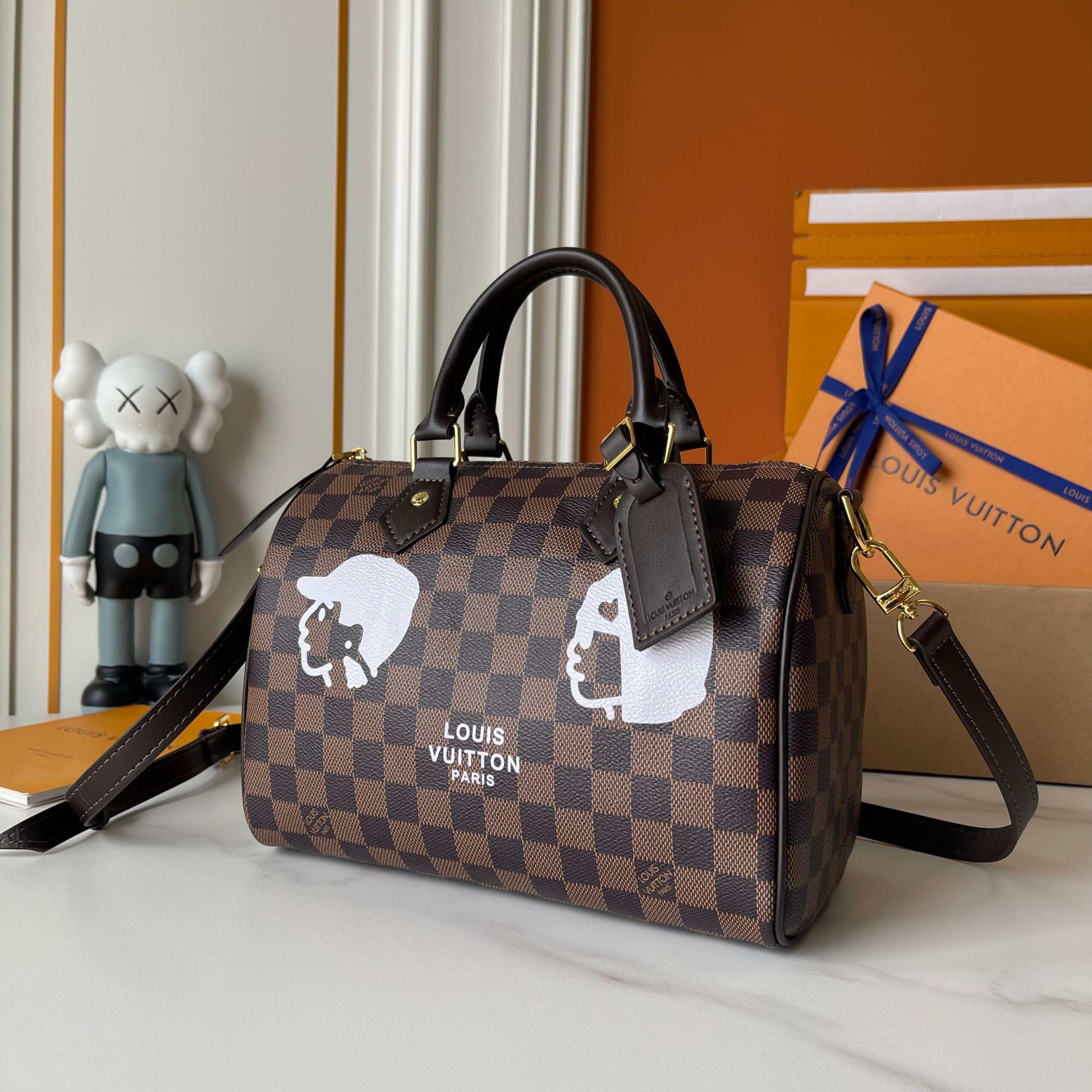 LOUIS VUITTON SPEEDY 25 BANDOULIÈRE DAMIER EBENE CANVAS BROWN 25CM N40772 - Image 4
