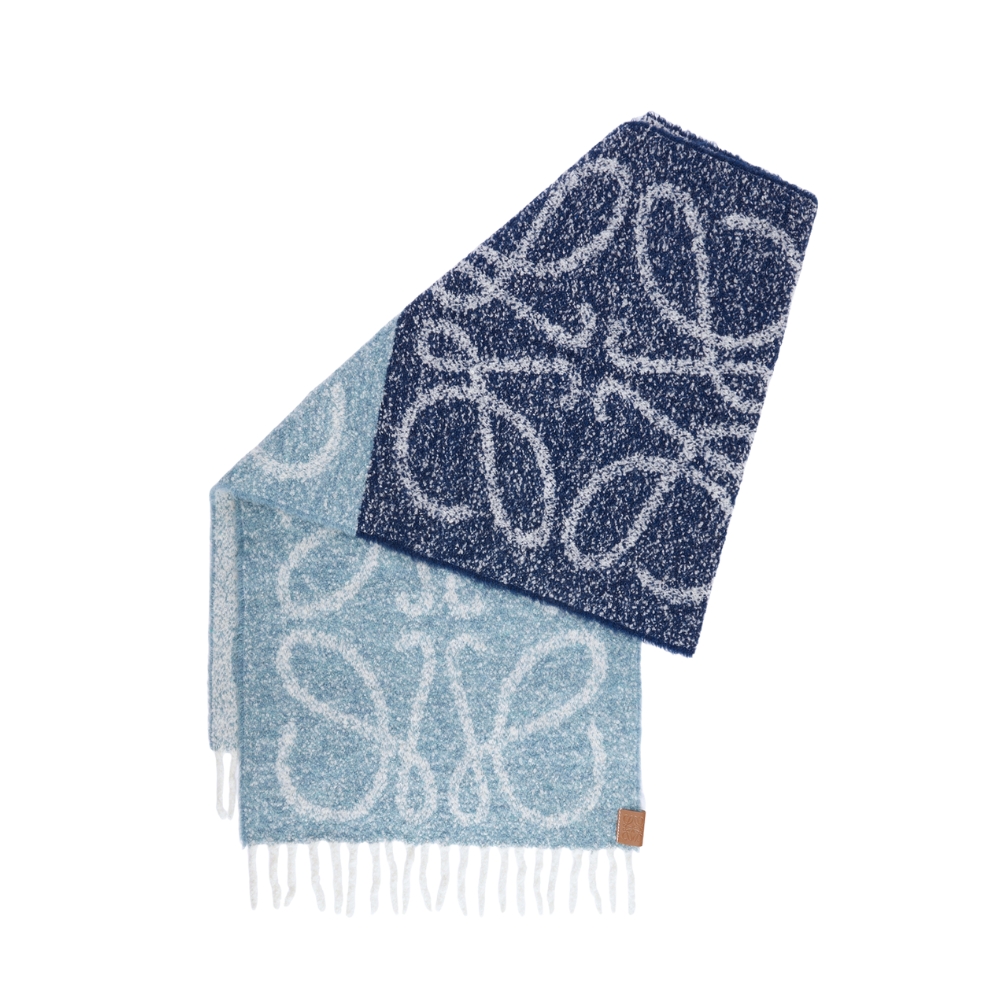 LOEWE ANAGRAM SCARF IN WOOL LIGHT BLUE F811257X79 5140