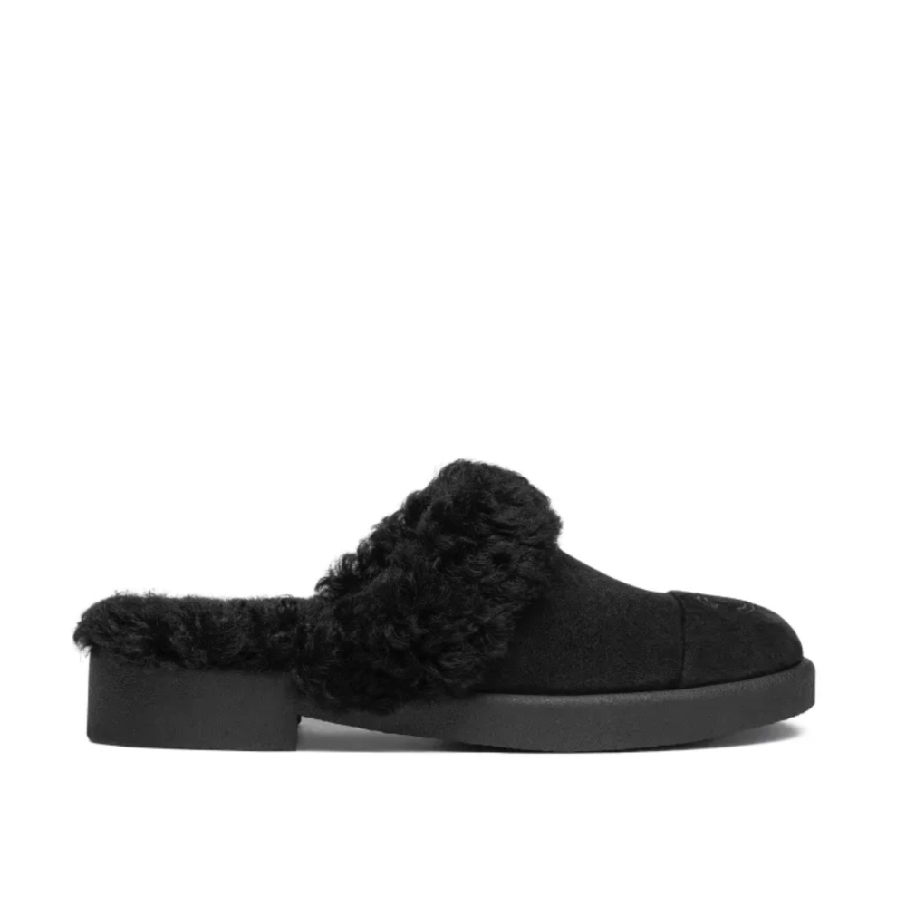 CHANEL SUEDE MULES BLACK G45939 B17918 94305