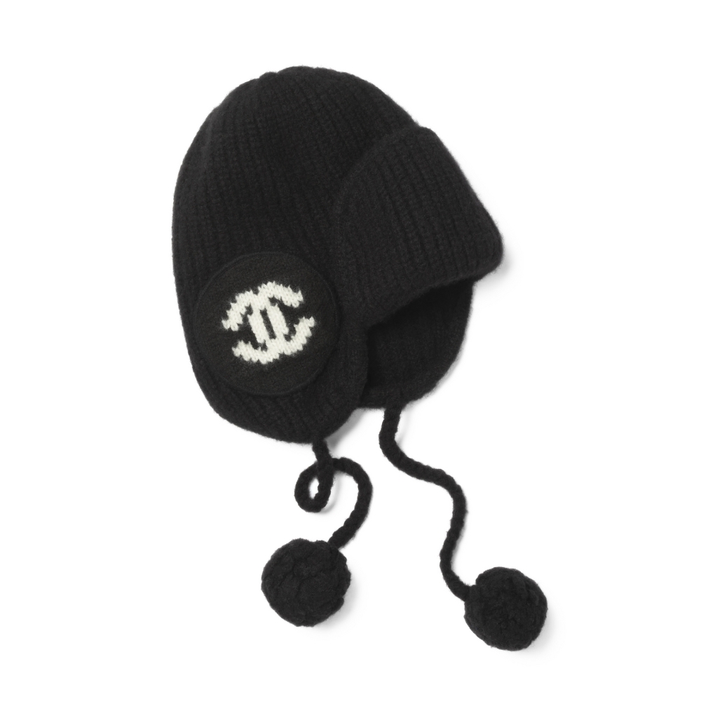CHANEL CASHMERE BEANIE BLACK AAB271 B21482 U2779