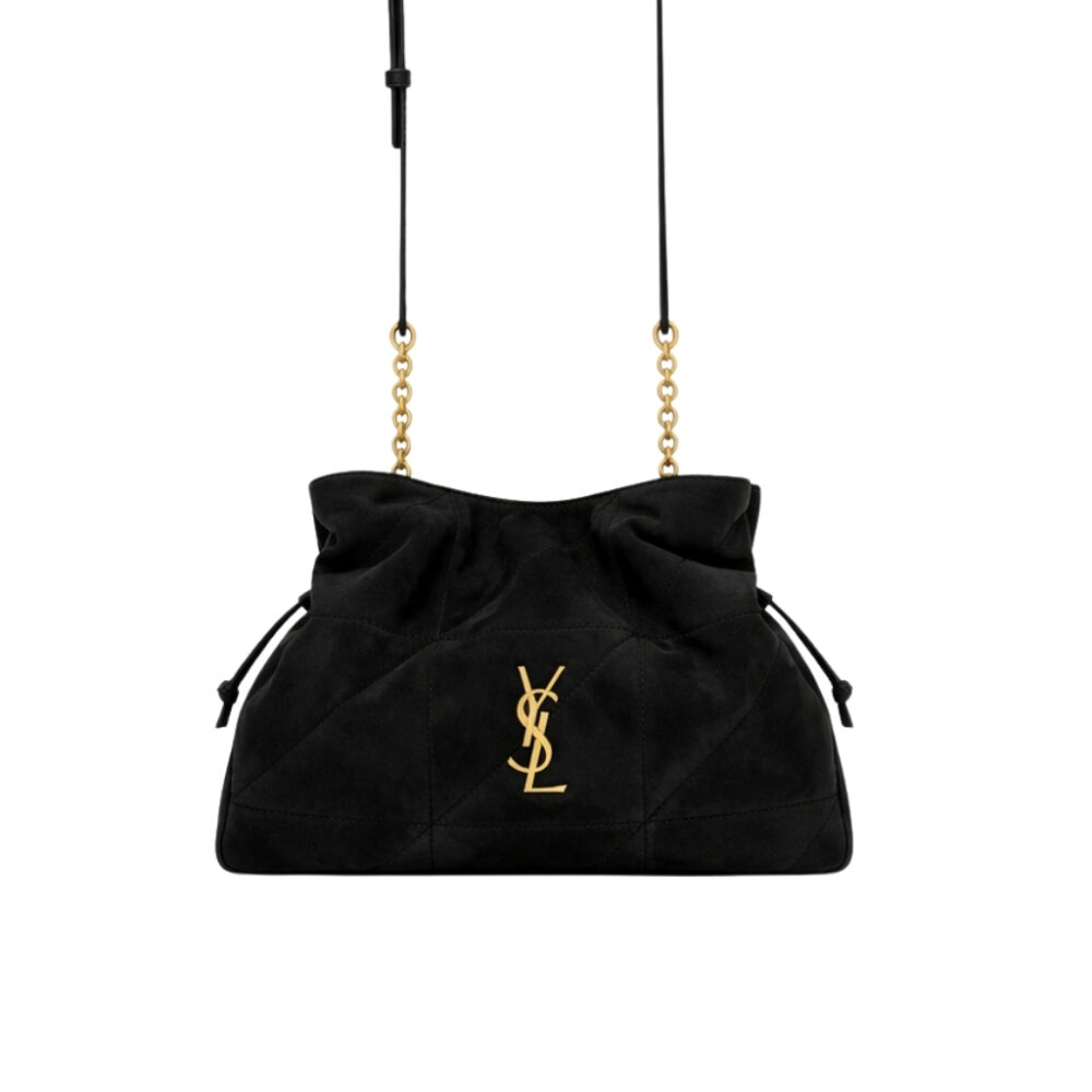 Saint Laurent Jamie Shoulder Pouch In Suede Black 26Cm