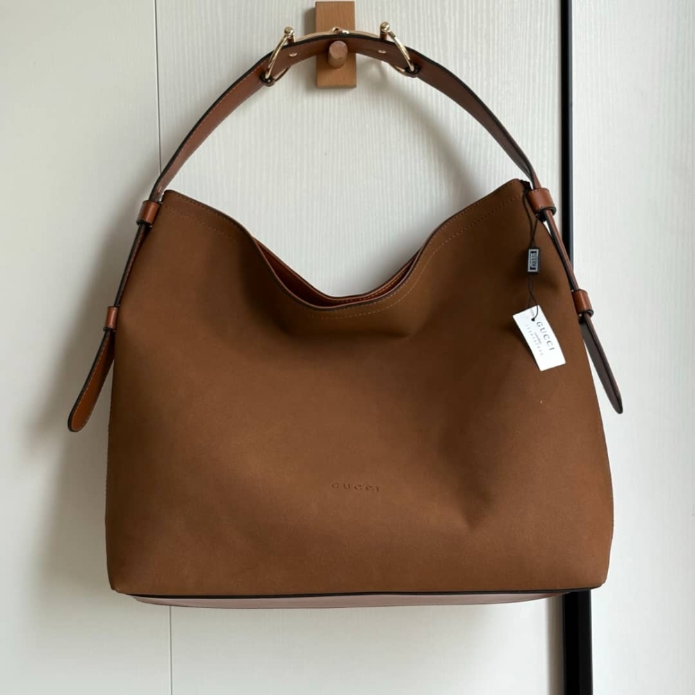 Alternative view of GUCCI BEATRIX LARGE TOTE BAG BROWN SUEDE 40CM