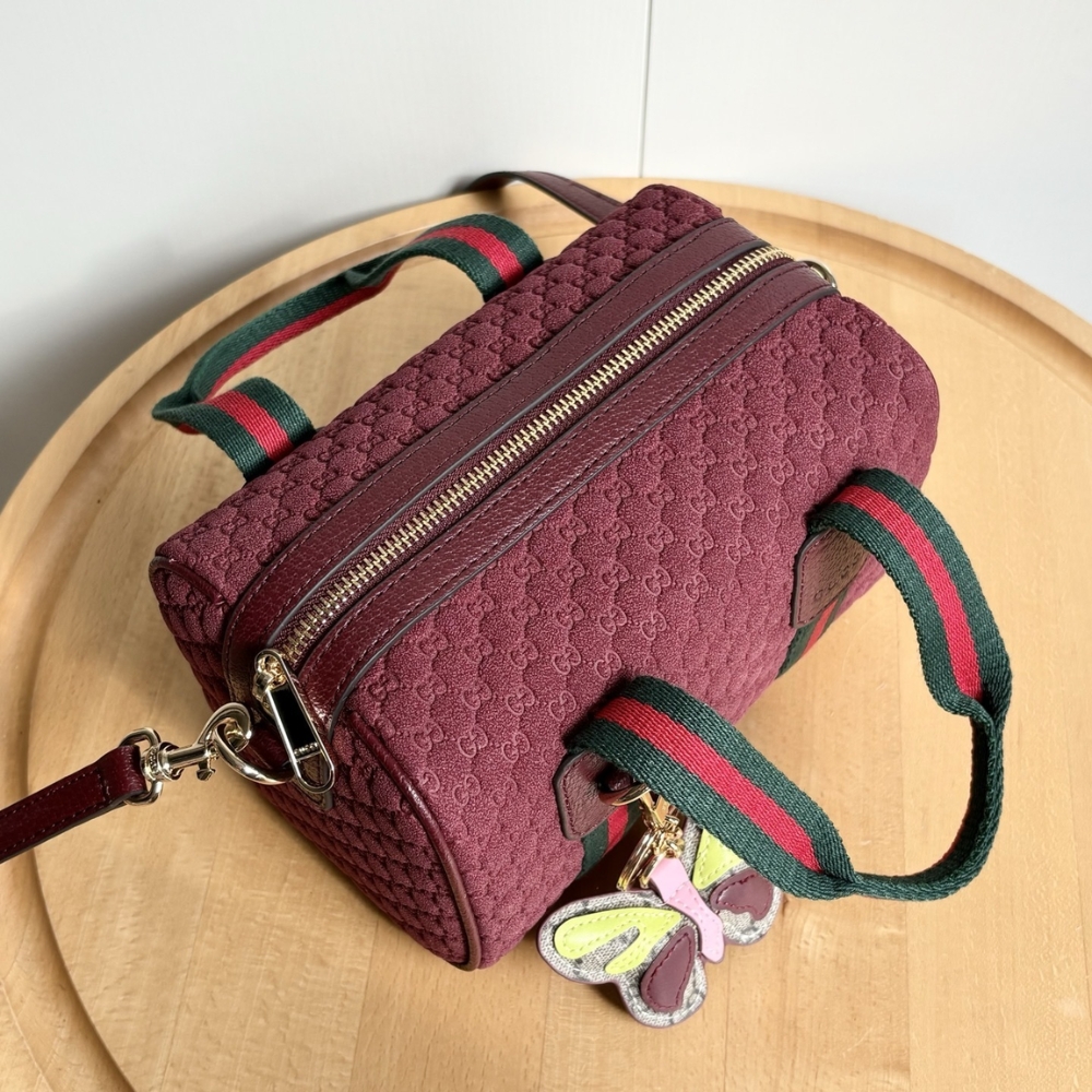 Gucci Mini GG Handbag GG Canvas Dark Red 20Cm - Image 5