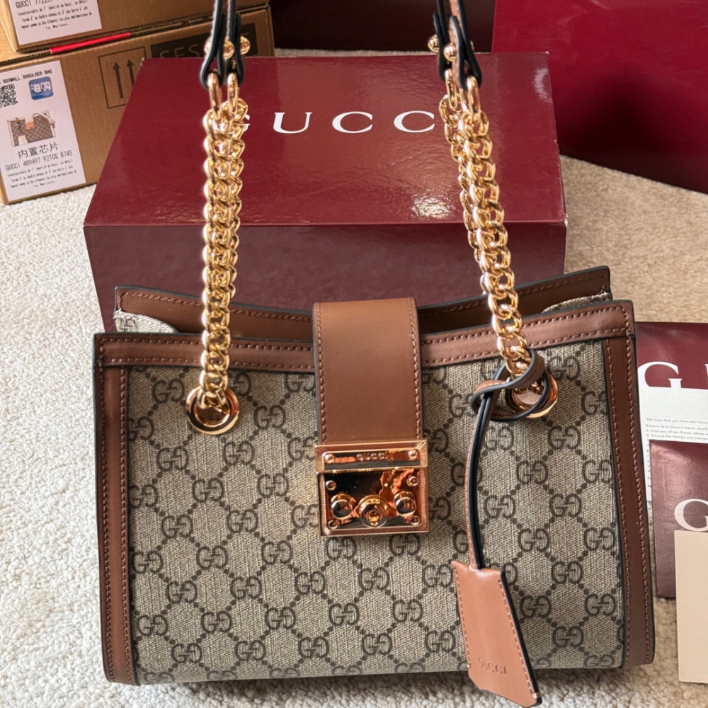 Alternative view of GUCCI PADLOCK SMALL SHOULDER BAG BROWN GG SUPREME 25CM 498156 KHNKG 8534