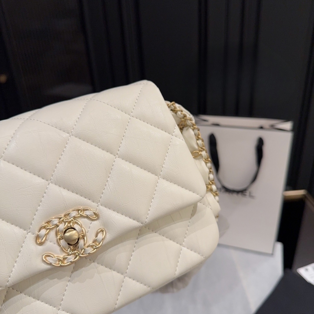 Chanel Mini Flap Bag And Gold Hardware Light Beige 20Cm - Image 6
