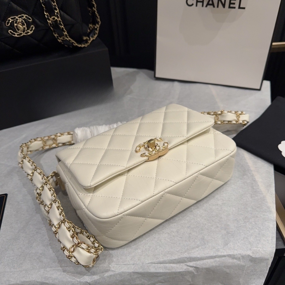 Chanel Mini Flap Bag And Gold Hardware Light Beige 20Cm - Image 7