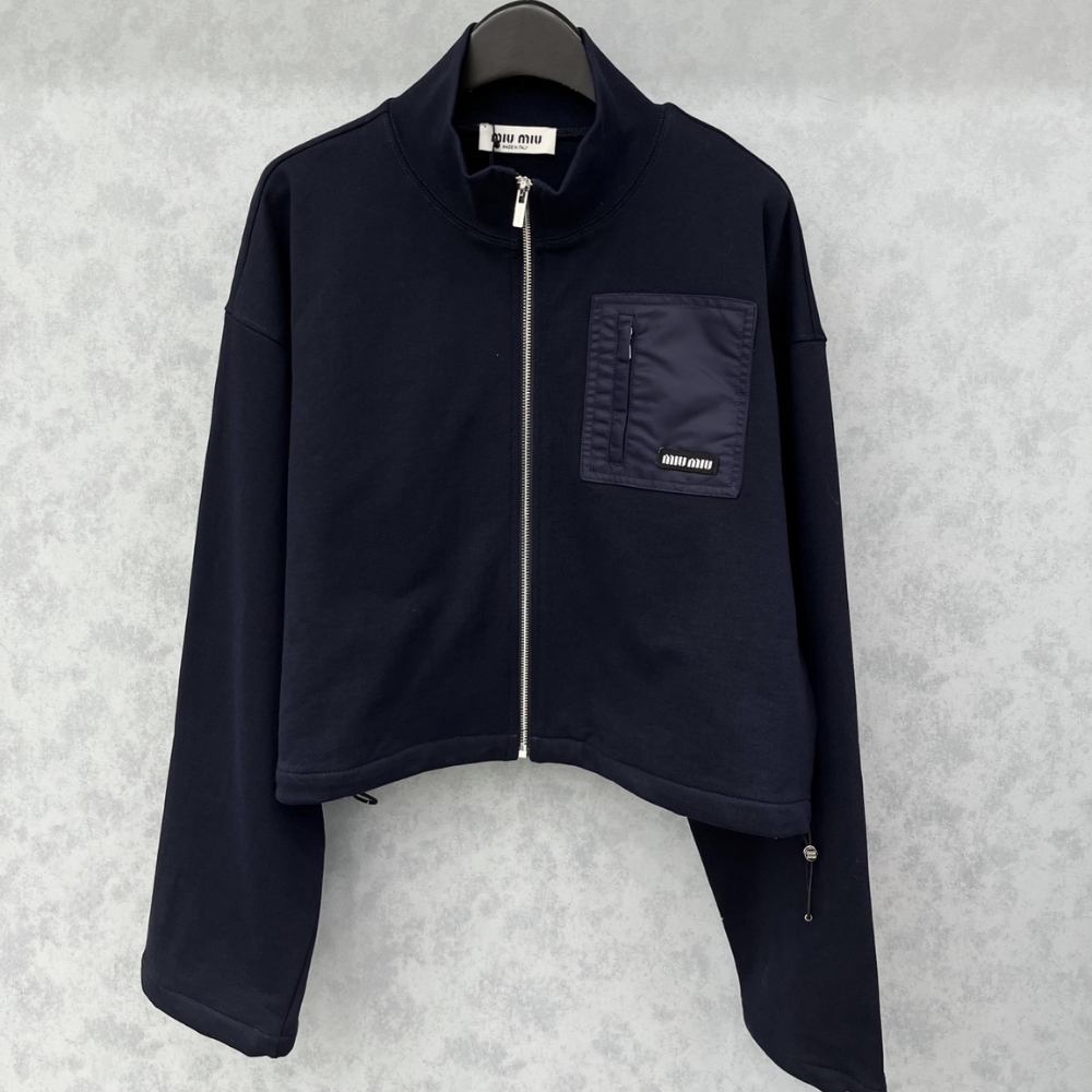 Alternative view of MIUMIU ZIPPERED FLEECE JACKET NAVY MJLA09 18TP F0008 S OOO
