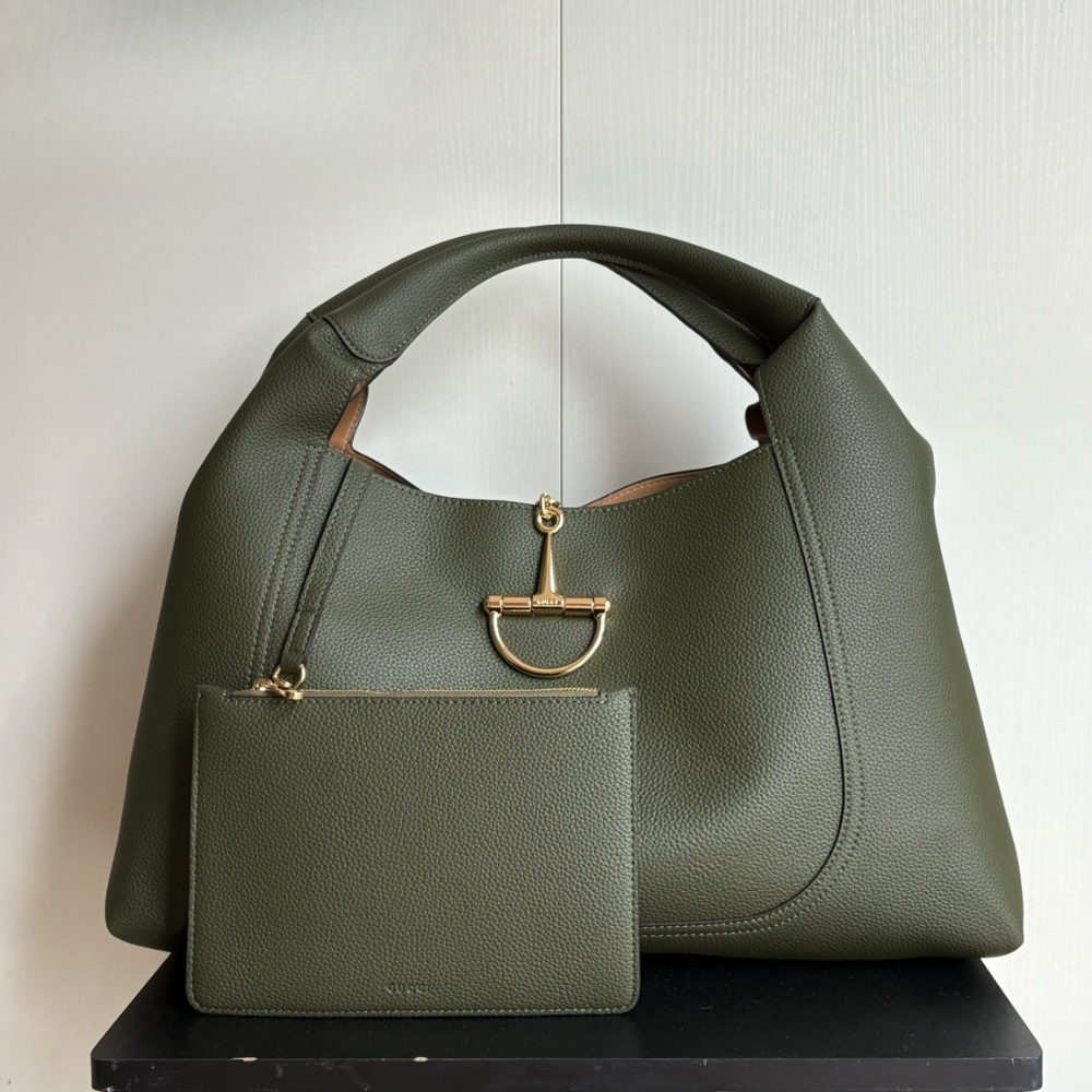 Alternative view of GUCCI SOFTBIT MAXI SHOULDER BAG GREEN 46CM 837466 AAEAO 3332