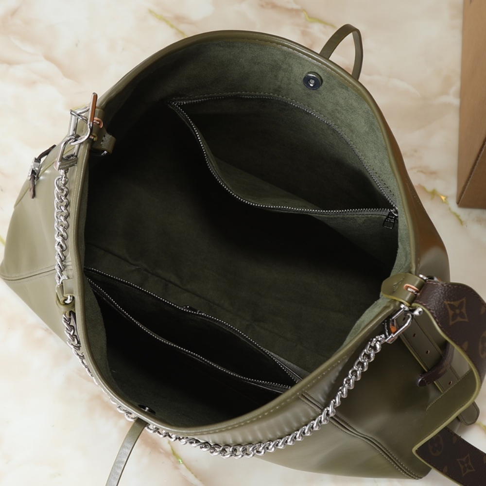 LOUIS VUITTON CARRYALL VIBE MM DARK KAKI 39CM M14268 - Image 9