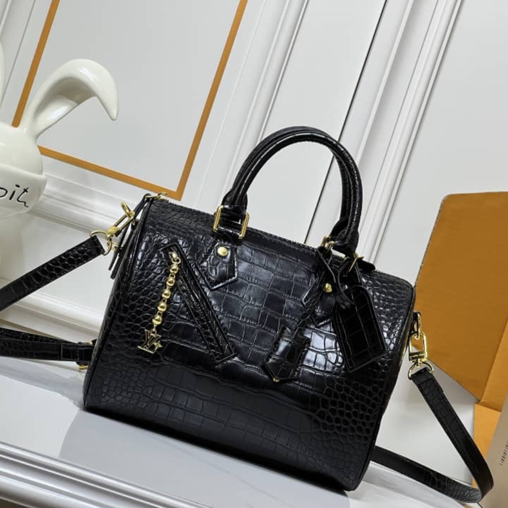 Alternative view of LOUIS VUITTON SPEEDY SATCHEL BAG BLACK 25CM