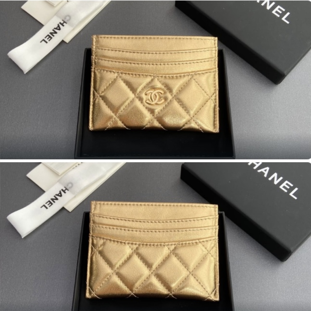 Alternative view of CHANEL CC LOGO QUILTED CLASSIC CARD HOLDER GOLD AP0213 B07575 NG057