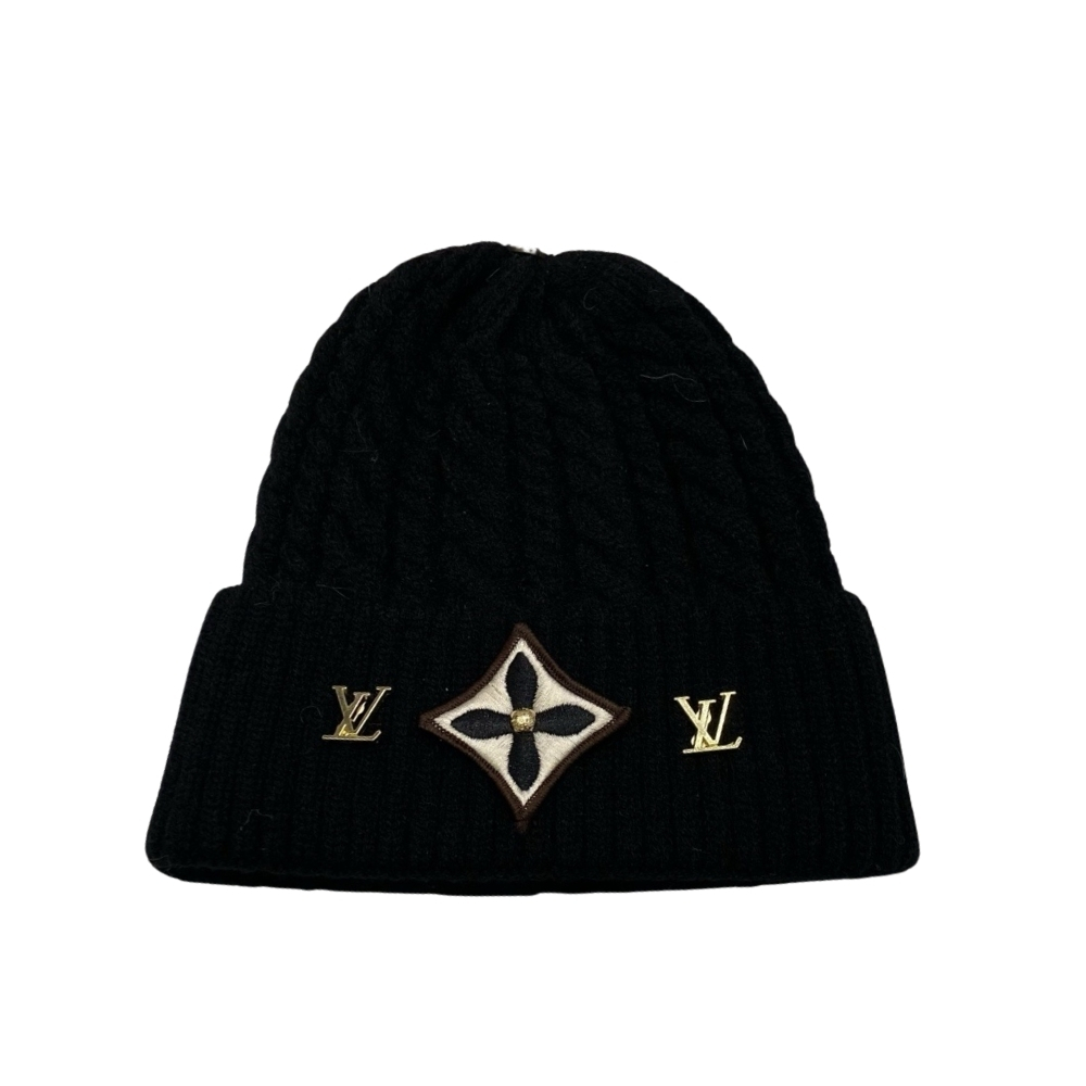 LOUIS VUITTON LV HEADLINE BEANIE IN BLACK WOOL