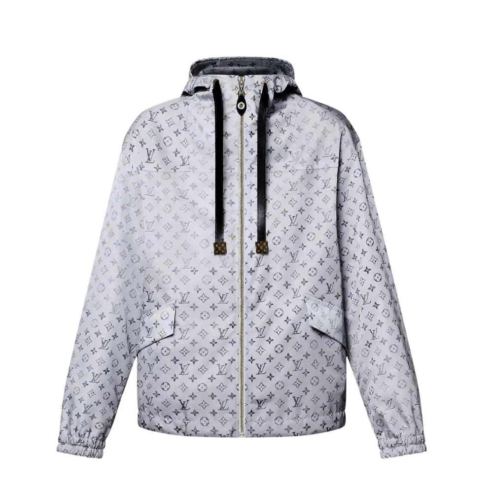 LOUIS VUITTON MONOGRAM PATTERN PARKA JACKET BLACK WHITE 1AHZPF