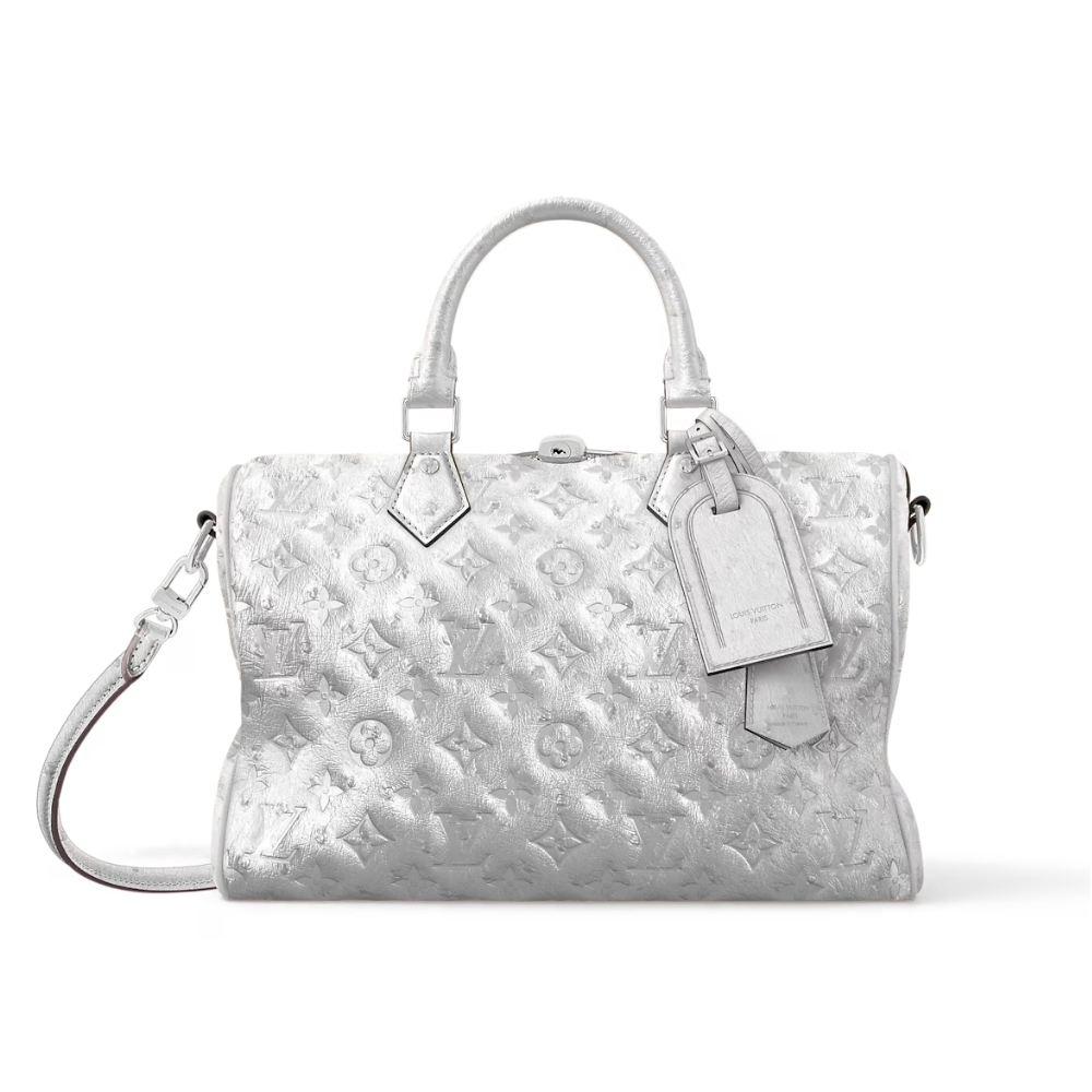 LOUIS VUITTON SPEEDY SOFT BANDOULIÈRE 30 MONOGRAM SILVER 30CM N89437