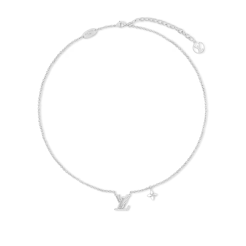 LOUIS VUITTON LV ICONIC ENAMEL NECKLACE SILVER M02751