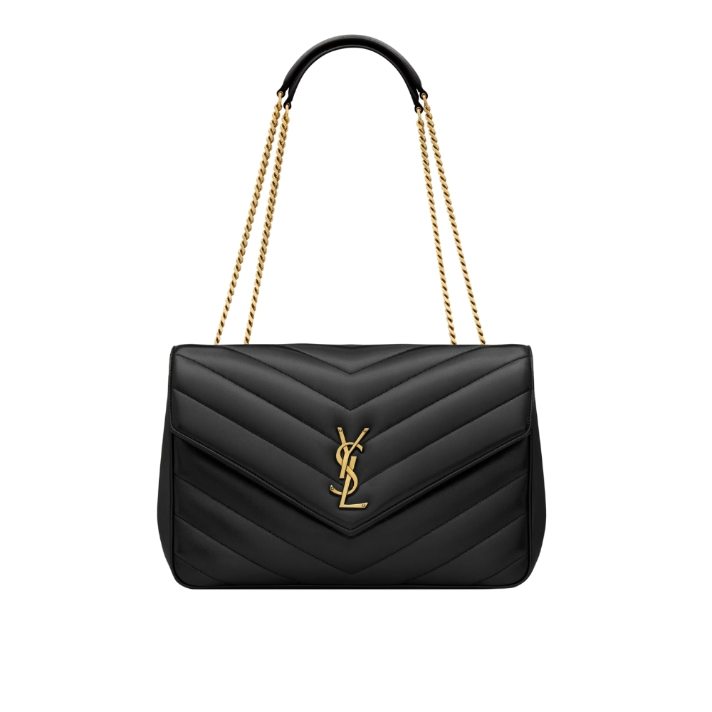 SAINT LAURENT LOULOU LARGE IN MATELASSÉ BLACK 32CM 803541AAEAX1000