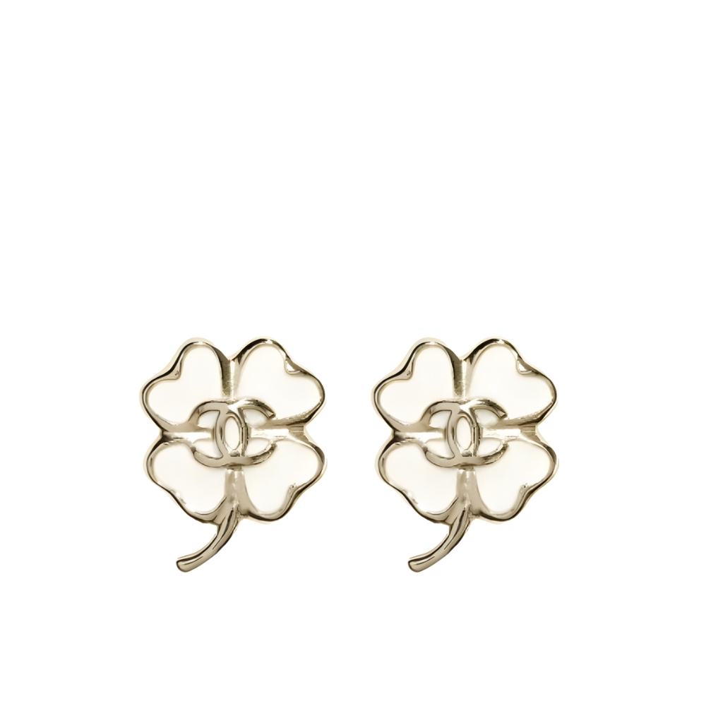 CHANEL STUD EARRINGS IN GOLD METAL WITH RESIN HARDWARE ABF317 B19851 NAFGV