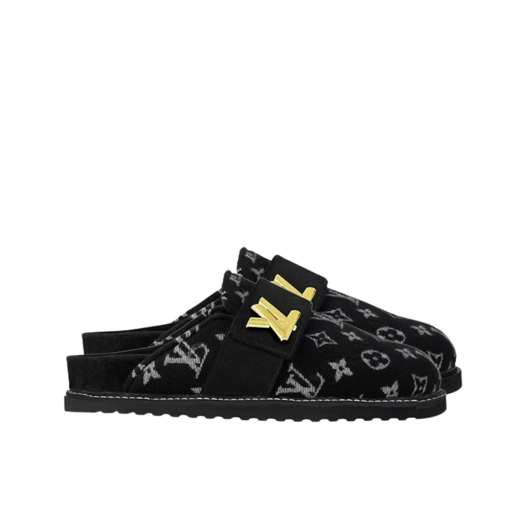 LOUIS VUITTON LV COSY FLAT COMFORT CLOG BLACK 1AIDOU