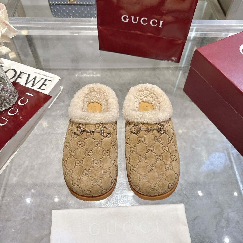 Alternative view of GUCCI WOMEN MULE WITH HORSEBIT BEIGE GG 836057 AAE27 9556