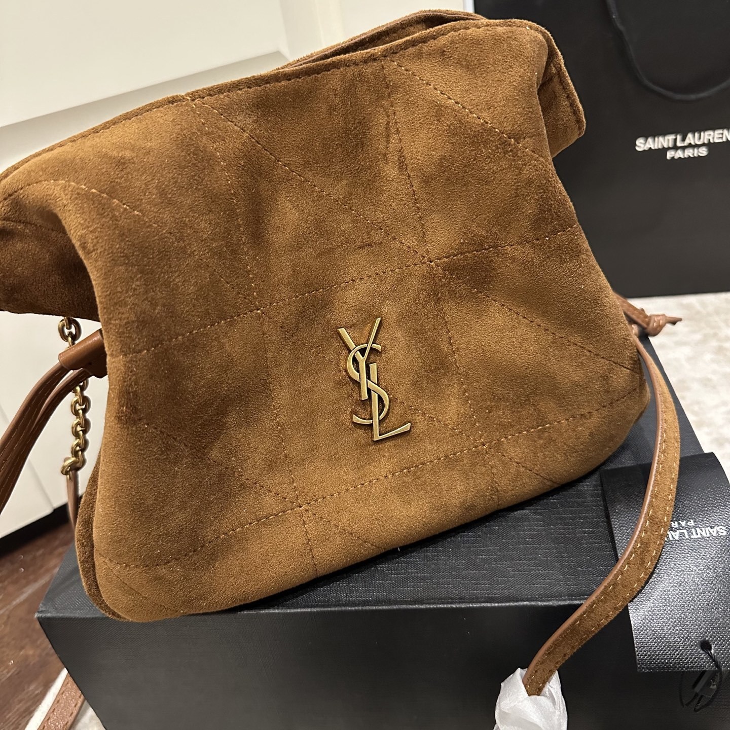 Saint Laurent Jamie Shoulder Pouch In Caramel Cognac 26Cm 8627121U8P72916 - Image 4